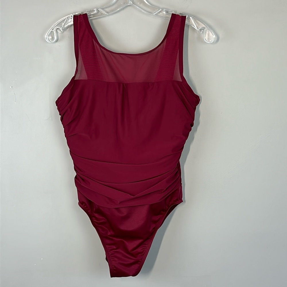Miraclesuit Burgundy One Piece Swimsuit